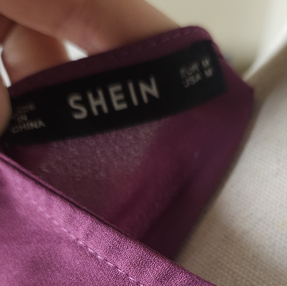SHEIN Purple Top with Flutter Sleeves - Picture 6 of 7
